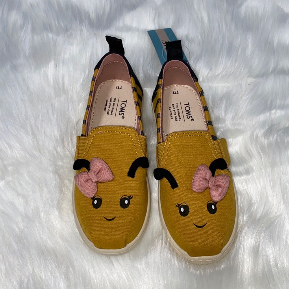 TOMS: Mustard Honeybee Face Toddlers
